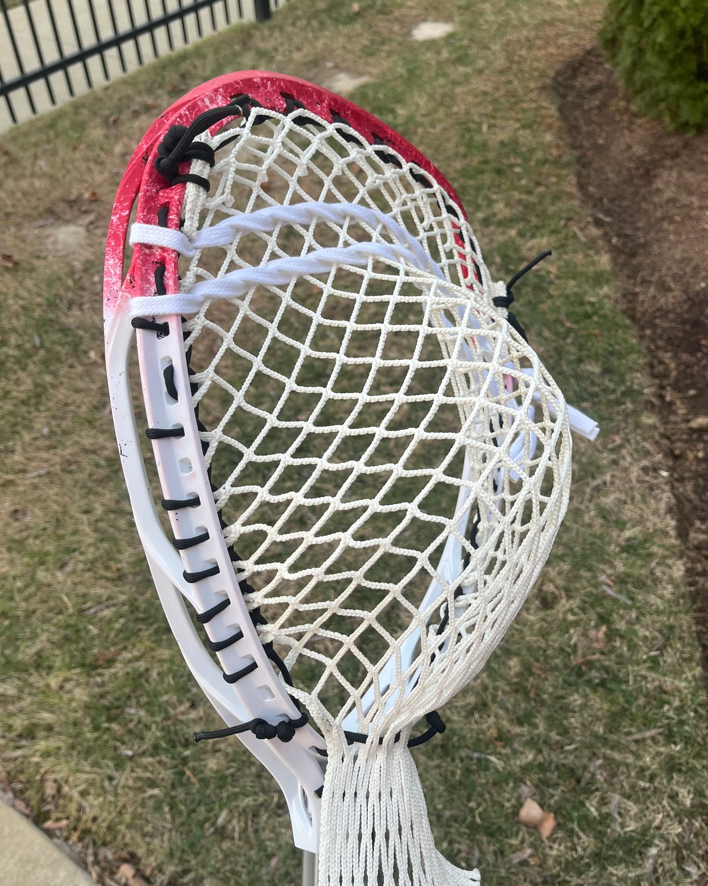 Warrior Nemesis 3 Strung Lacrosse Head With Red Fade